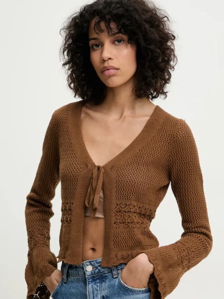 Жилетка Answear Lab от лека материя кафяво