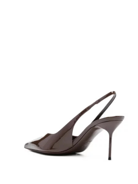 Pantofi cu toc Paris Texas din piele slingback maro