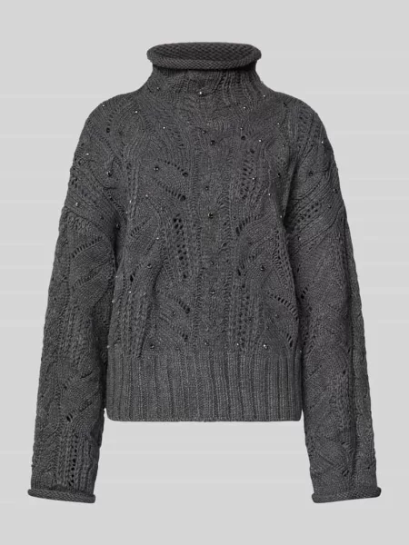 Sweter z dzianiny z ażurowym wzorem Liu Jo White