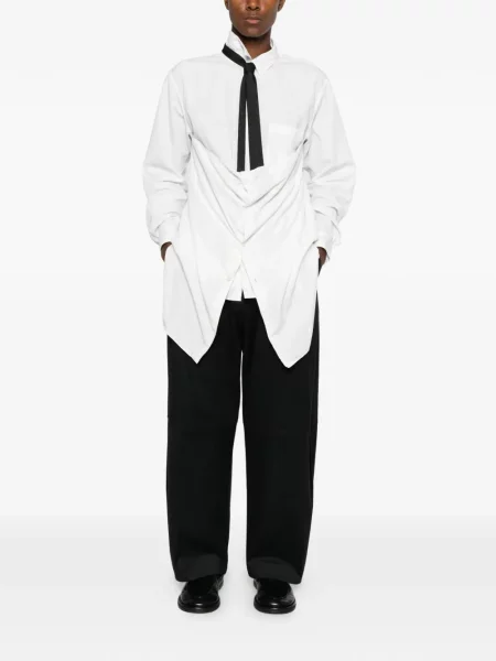 Πουκάμισο Comme Des Garçons Homme Plus ντραπέ γραβάτες λευκό