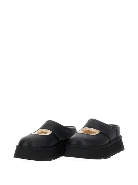 Papuci tip mules Ugg din piele cu platformă negru