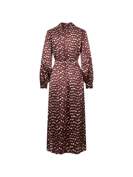 Rochie tip cămașă Kiton cu imagine cu imprimeu geometric maro