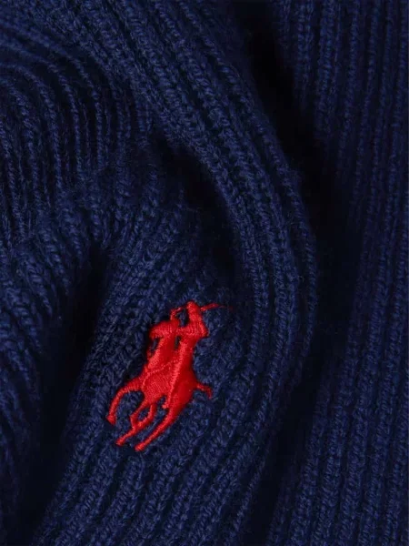 Szal Polo Ralph Lauren wełniana granatowa