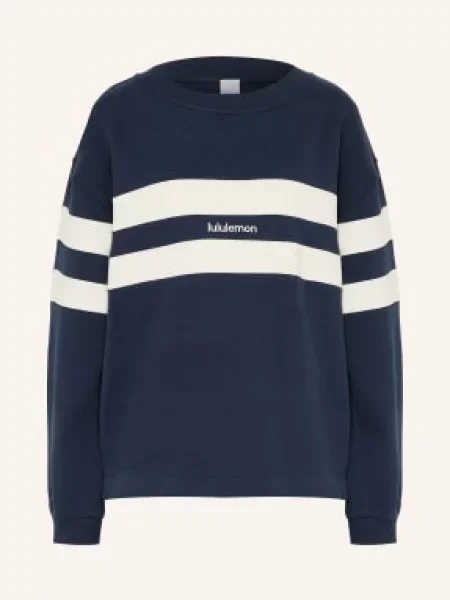 Lululemon Oversized Mikina Steady State tmavě / krémová modrá