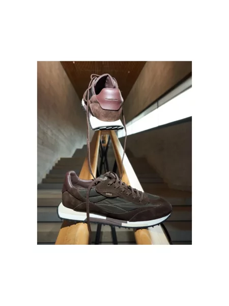 Sneakersy Ghoud skórzane brązowe