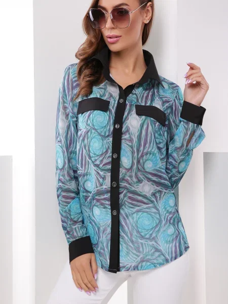 Сорочка MarSe софтшел бірюзовий