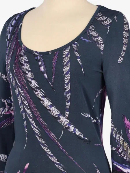 Top Just Cavalli cu pene albastru