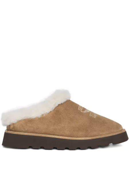Papuci tip mules Zadig&voltaire cu broderie maro