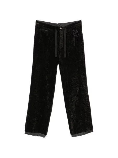 Pantaloni Midorikawa de catifea maro