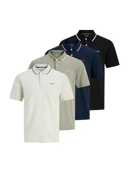 JACK & JONES Tričko JJBLAZE tmavě modrá / světle šedá / světle zelená černá