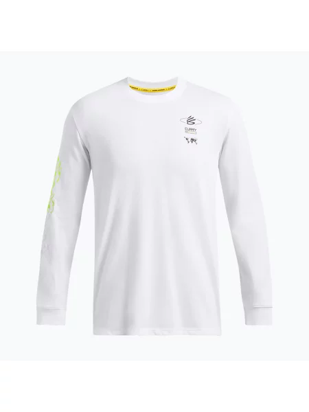 Longsleeve Under Armour Curry Verbiage Heavyweight white/high vis yellow/black biały