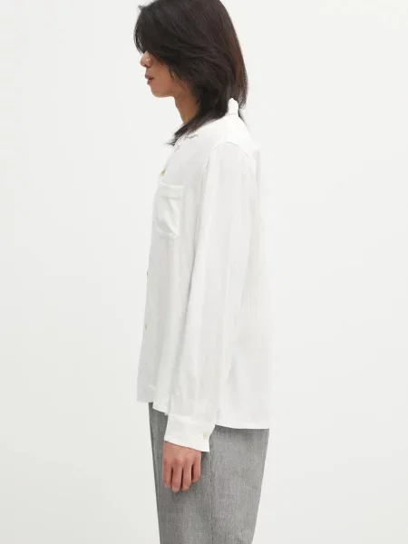 Visvim cămașă KEESEY SHIRT L.S relaxed alb