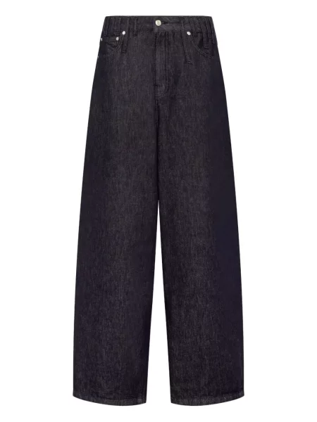 Szerokie jeansy Moschino Jeans niebieskie