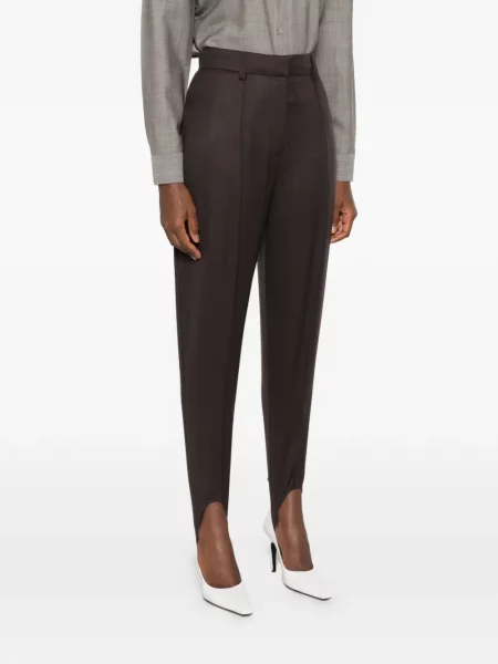Pantaloni Stella Mccartney de lână maro
