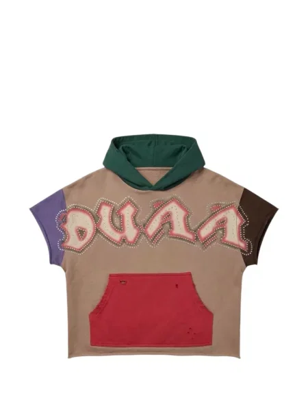 Суичър с качулка Duaa без ръкави с кристали