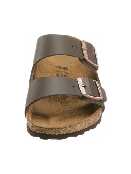 Klapki Birkenstock skórzane brązowe