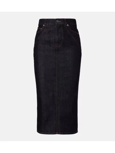 Fustă din denim Givenchy până la genunchi albastru