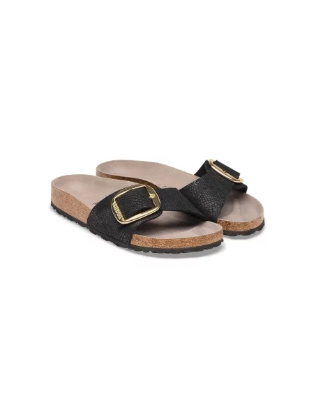 Birkenstock Șlapi Madrid Big Buckle | piele întoarsă | narrow fit negru