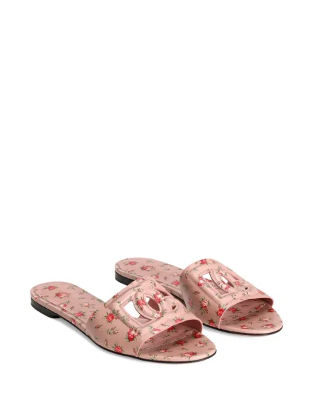 Sandale Dolce & Gabbana cu model floral roz