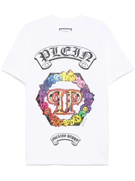 Tricou Philipp Plein cu imagine alb