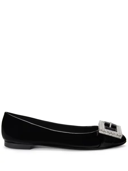Balerini Giuseppe Zanotti din piele cu cataramă negru