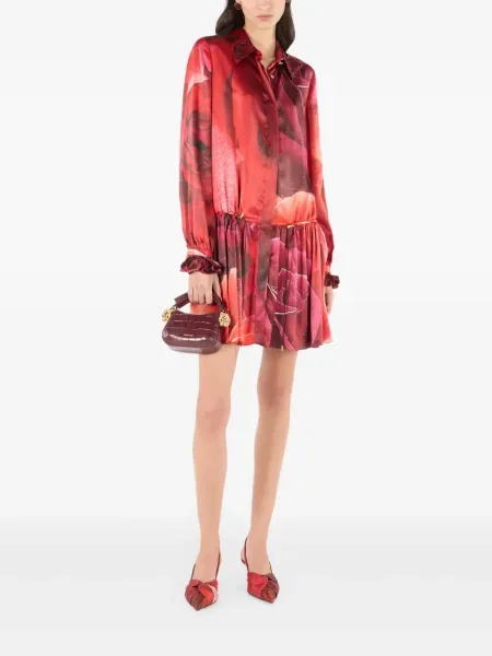 Rochie mini Roberto Cavalli cu imagine roșu