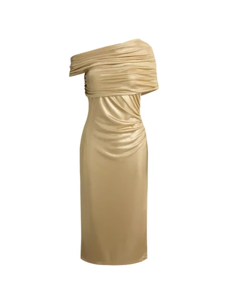 Rochie midi Lauren Ralph Lauren cu umerii deschiși