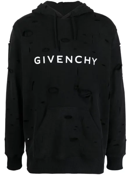 Mikina s kapucí Givenchy s oděrkami černá