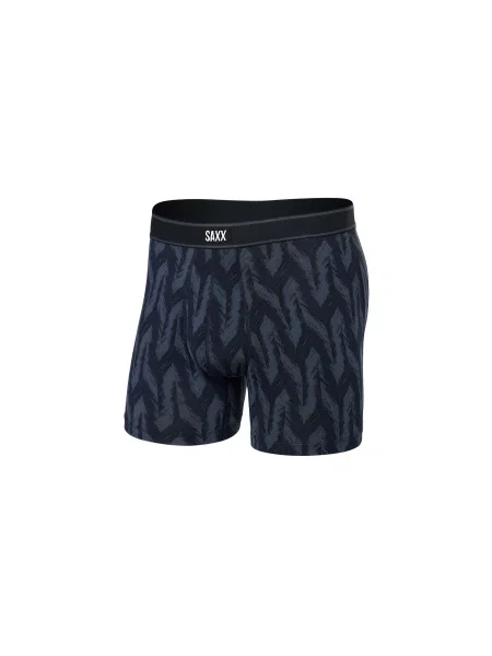 Saxx Daytripper Comfort Stretch Boxer Brief Fly 6" Ikat Chevron-Deep Navy Mężczyźni Bielizna Saxx Wielobarwny Size: M granatowe
