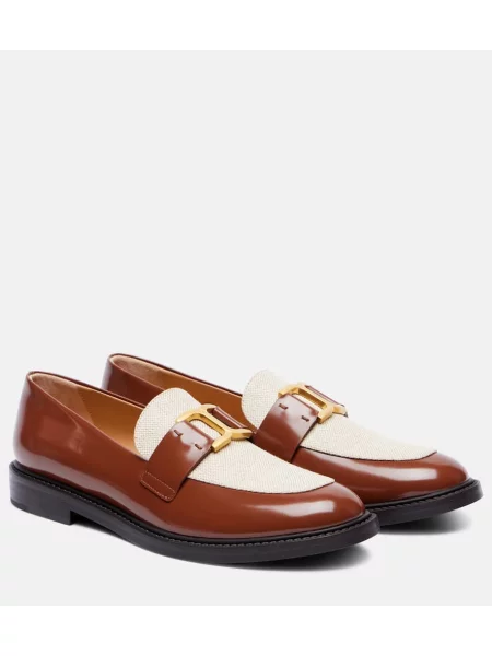 Pantofi loafer Chloé din piele maro