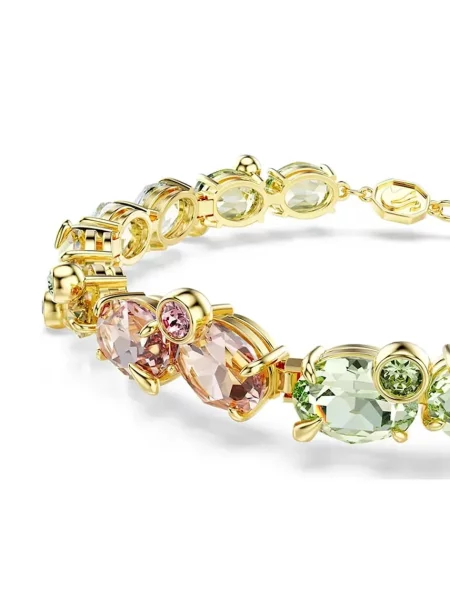 Swarovski Karkötő világoskék / arany / világoszöld / rózsaszín sárga