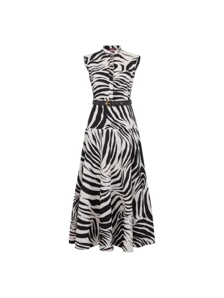 Sukienka midi Max Mara Studio z nadrukiem zwierzęcym