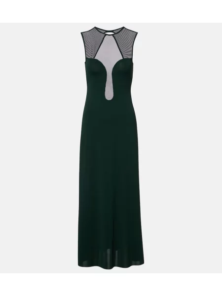 Rochie maxi Eres din jerseu de costum verde