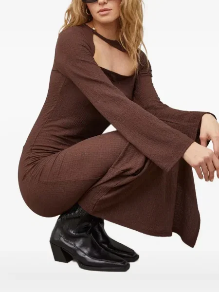 Dugo odgovarati maksi haljina Résumé smeđa