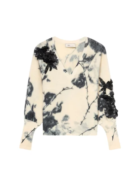 Sweter Blumarine z kaszmiru z nadrukiem