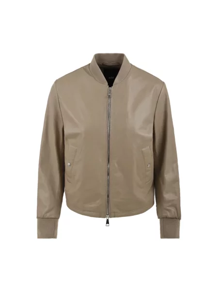 Kurtka skórzana Add beżowa