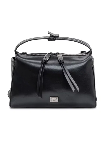 Torebka skórzana Dolce And Gabbana skórzana czarna