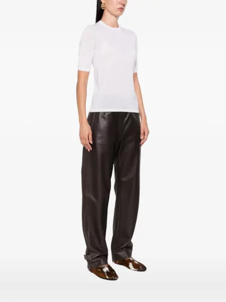 Top Max Mara de lână scurt alb