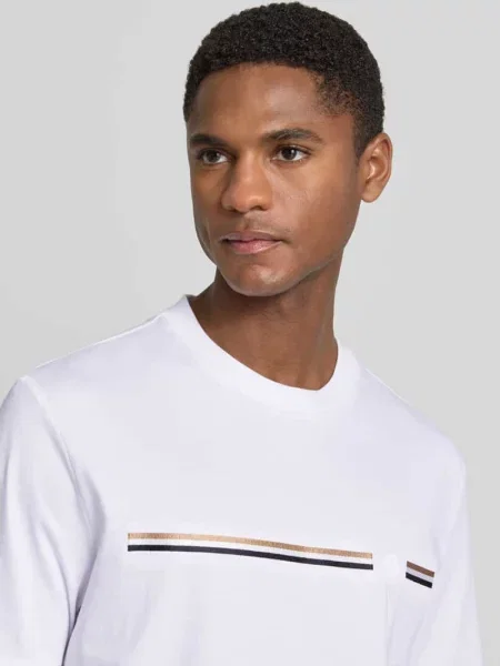 T-shirt o kroju regular fit z czystej bawełny model C-TAUT Boss biała