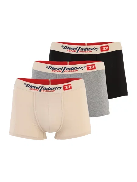 DIESEL Boxerky DAMIEN krémová / sivá melírovaná čierna
