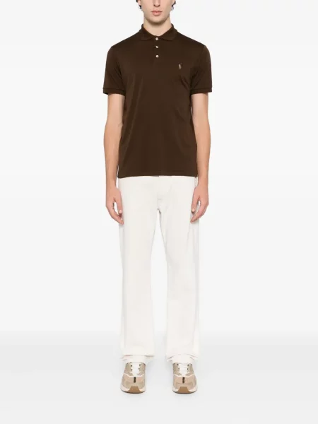 Polo Polo Ralph Lauren cu broderie fără mâneci tricotate maro