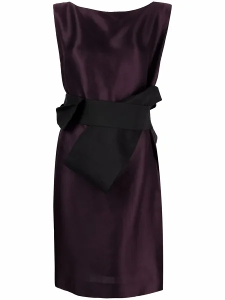 Oblekové šaty bez rukávů Lanvin Pre-owned s mašlí bez rukávů fialové