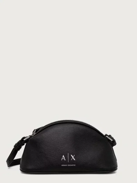Armani Exchange geantă crossbody pentru femei cu imitație de piele negru