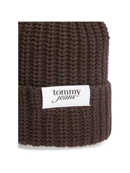 Tommy Jeans Căciulă ciocolatiu / alb maro