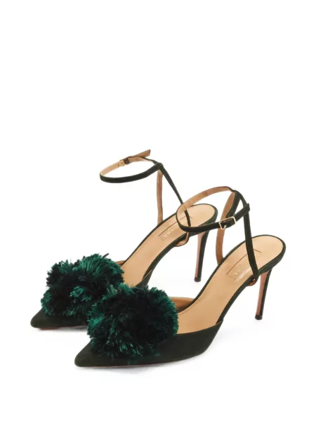 Pantofi cu toc Aquazzura cu bretele verde