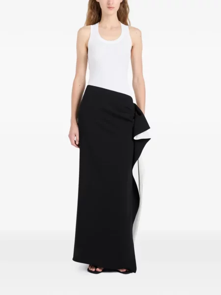 Maxi fusta maxi Proenza Schouler cu volane negru