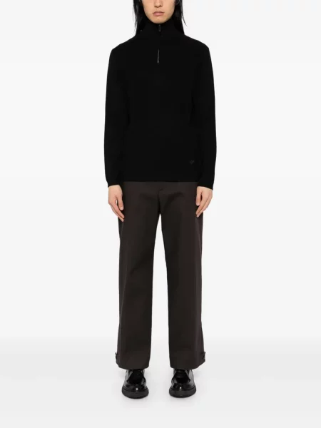 Pulover Emporio Armani de jumătate de fermoar negru
