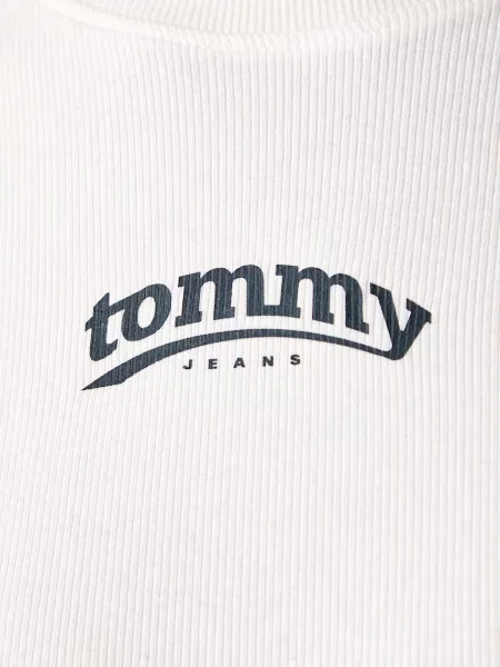 Tommy Jeans блуза с дълги ръкави дамска от с бяло