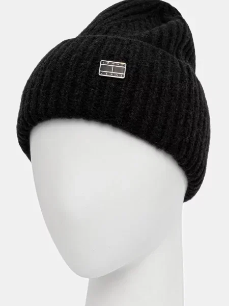 Tommy Jeans pălărie din amestec de lână negru