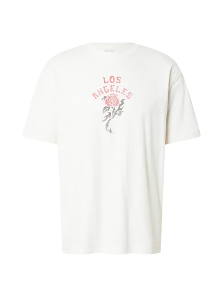 HOLLISTER Tričko LOVE slonová kost / pastelově červená černá